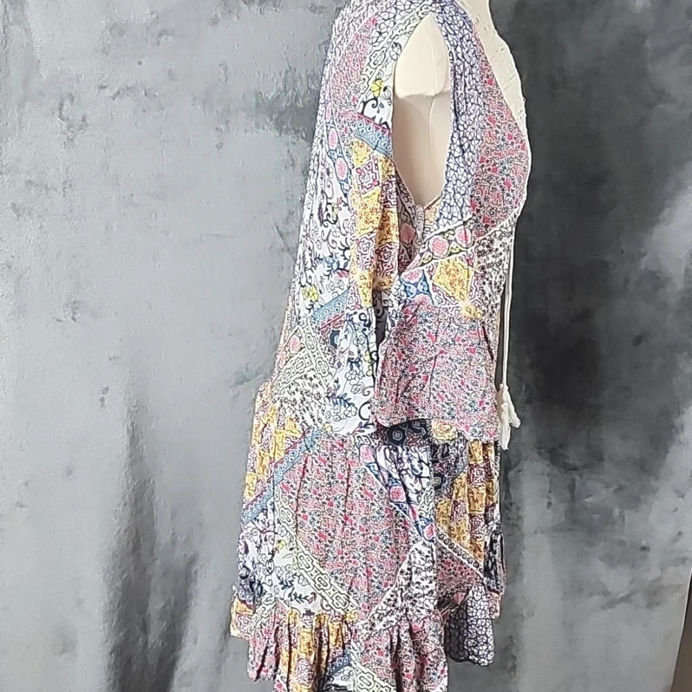 Kori America Floral Patchwork Bohemian Dress Size S - Picture 5 of 8